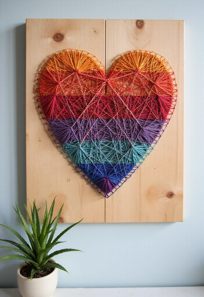 19 Unique Home Aesthetic DIY Decor Ideas to Refresh Your Space! - 12. DIY String Art