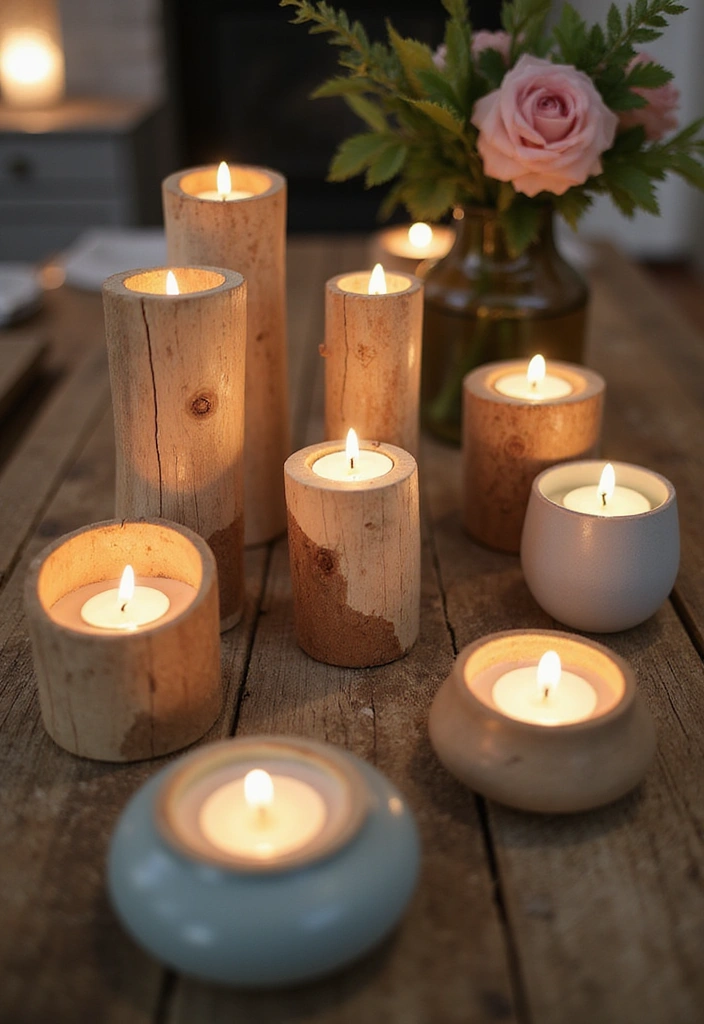 19 Unique Home Aesthetic DIY Decor Ideas to Refresh Your Space! - 9. Handmade Candle Holders