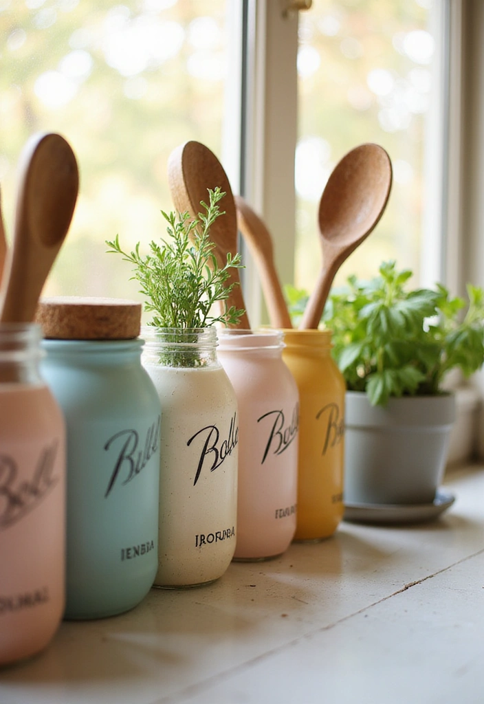 19 Unique Home Aesthetic DIY Decor Ideas to Refresh Your Space! - 18. Decorative Mason Jar Storage